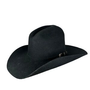 Black Cowboy Hat 3x beaver MHT western distressed cowgirl felt